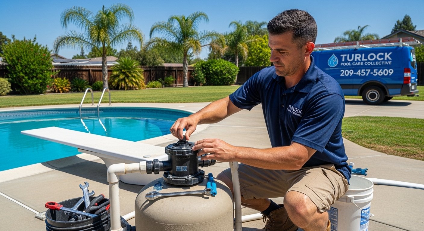Pool filter service and repair in Turlock, CA
